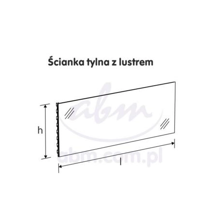 Ścianka tylna z lustrem 90 stopni narożna wewnętrzna 40 cm